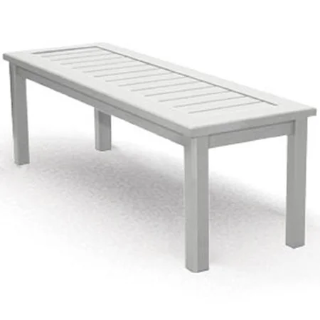 Rectangular Bench with Slat Design and Block Feet
